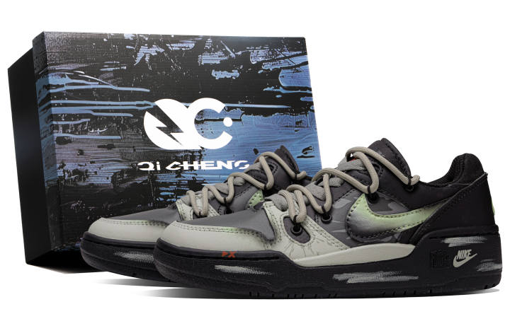 Nike Nike Full Force Gray Shadow Mystery, Box Abrasion Resistant Low top Skateboard Shoes Men's Black Gray