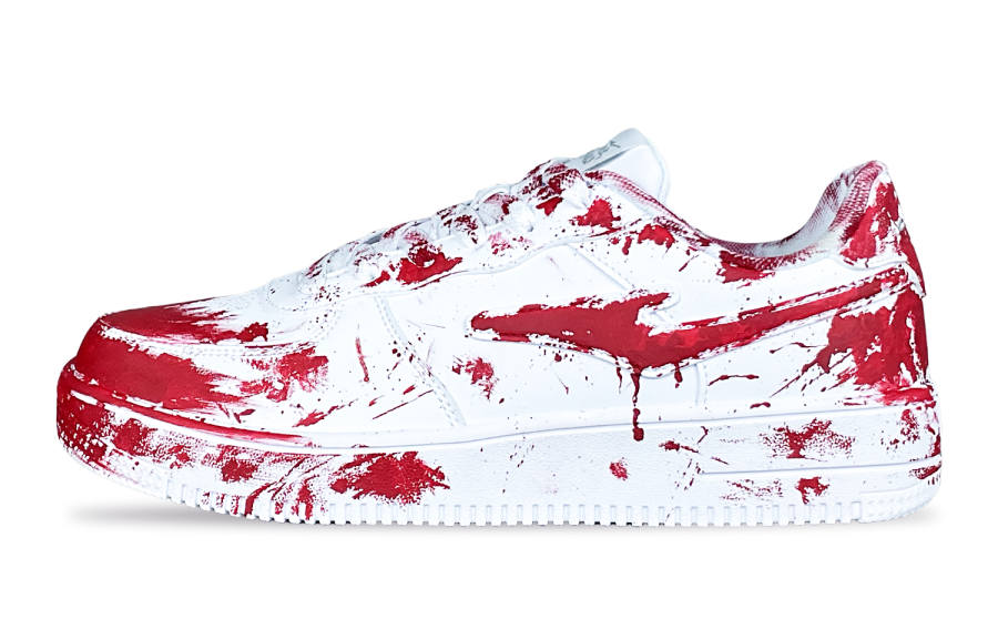 Erke Abrasion Resistant Slip Resistant Abrasion Resistant Slip Resistant Low top Skateboard Shoes Men's White Red