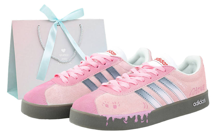 Adidas Adidas VL COURT 2.0 Wear resistant And Lightweight Low top Skateboard Shoes Unisex Pink