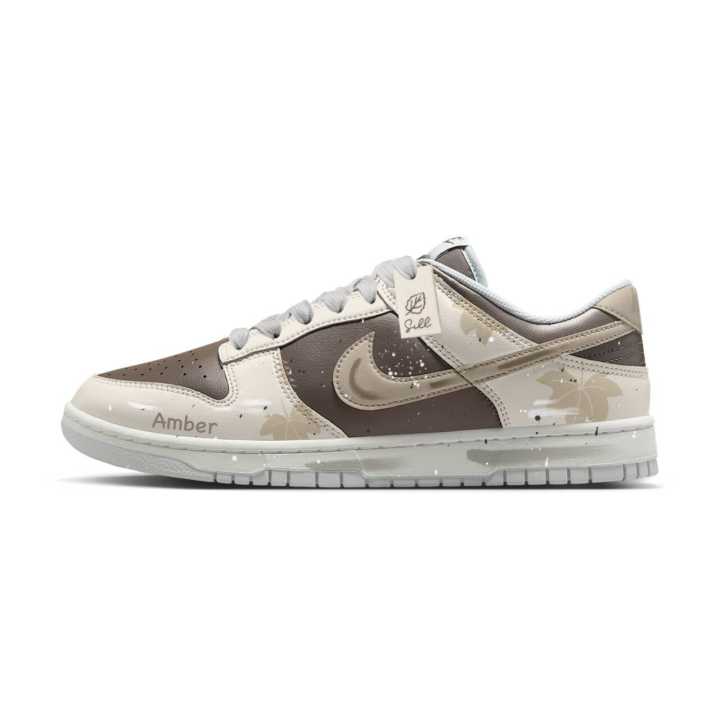 Nike Nike Dunk Abrasion Resistant Low top Skateboard Shoes Unisex Beige Brown