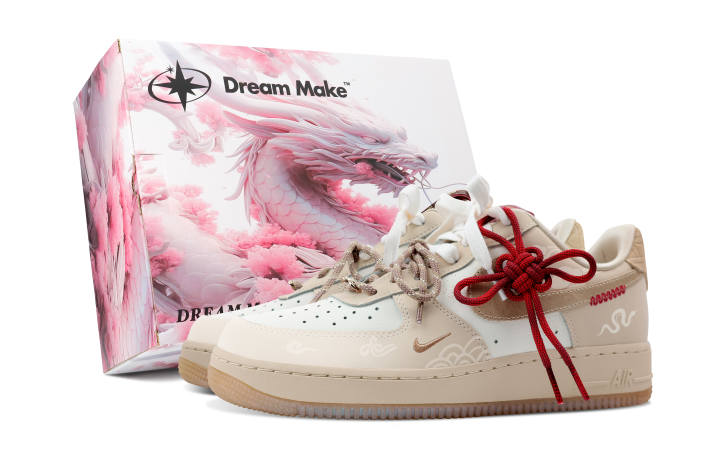 Nike Nike Air Force 1 Slip Resistant Abrasion Resistant Low top Skateboard Shoes Women's Beige Brown