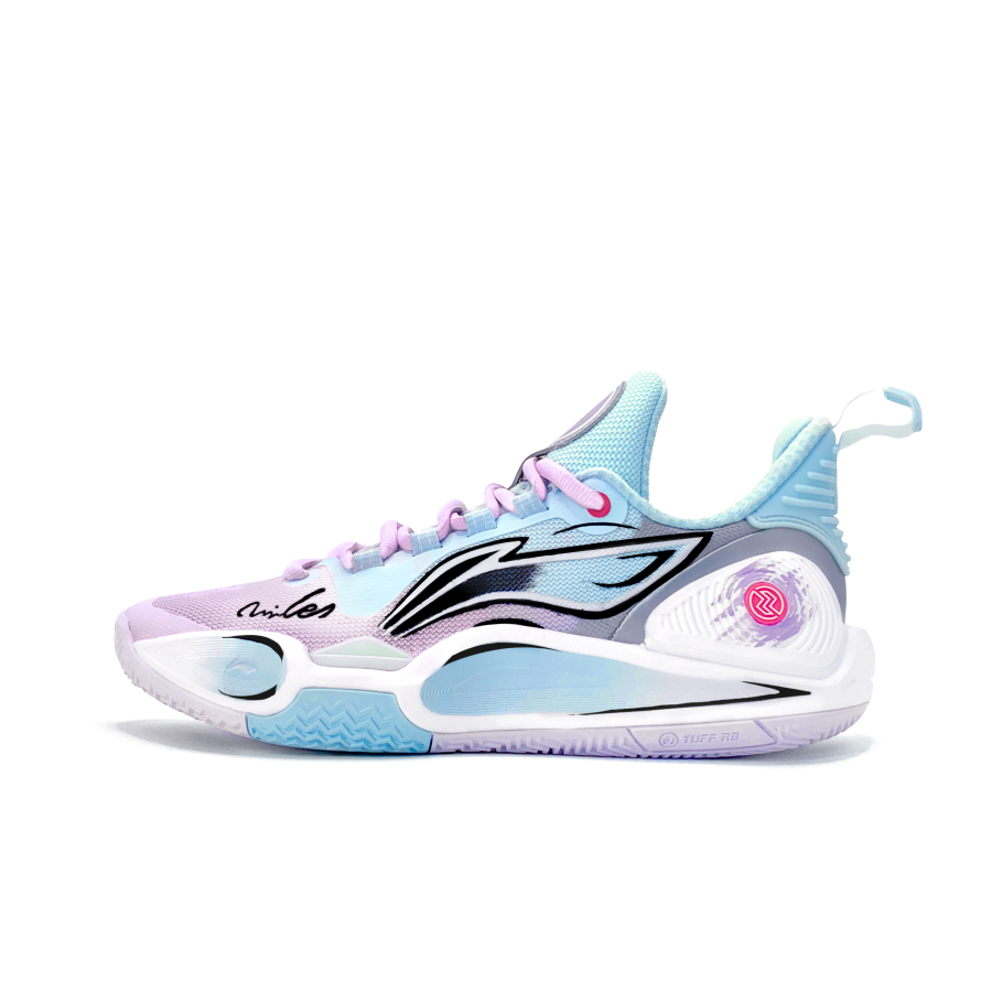 Li-Ning Li Ning Speed 9 Iridescent Lingyu Mesh Abrasion Resistant Abrasion Resistant Low top Basketball Shoes Men's Pink Blue