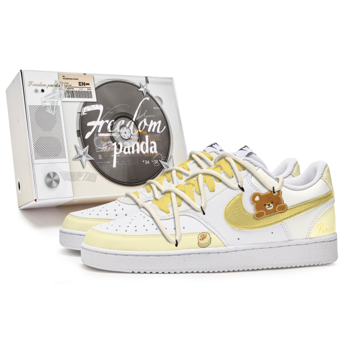 Nike Nike Court Vision 1 Slip Resistant Low top Skateboard Shoes Men's Yellow