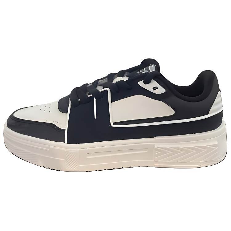 Erke Abrasion Resistant Lightweight Wear resistant And Lightweight Low top Skateboard Shoes Unisex Black White