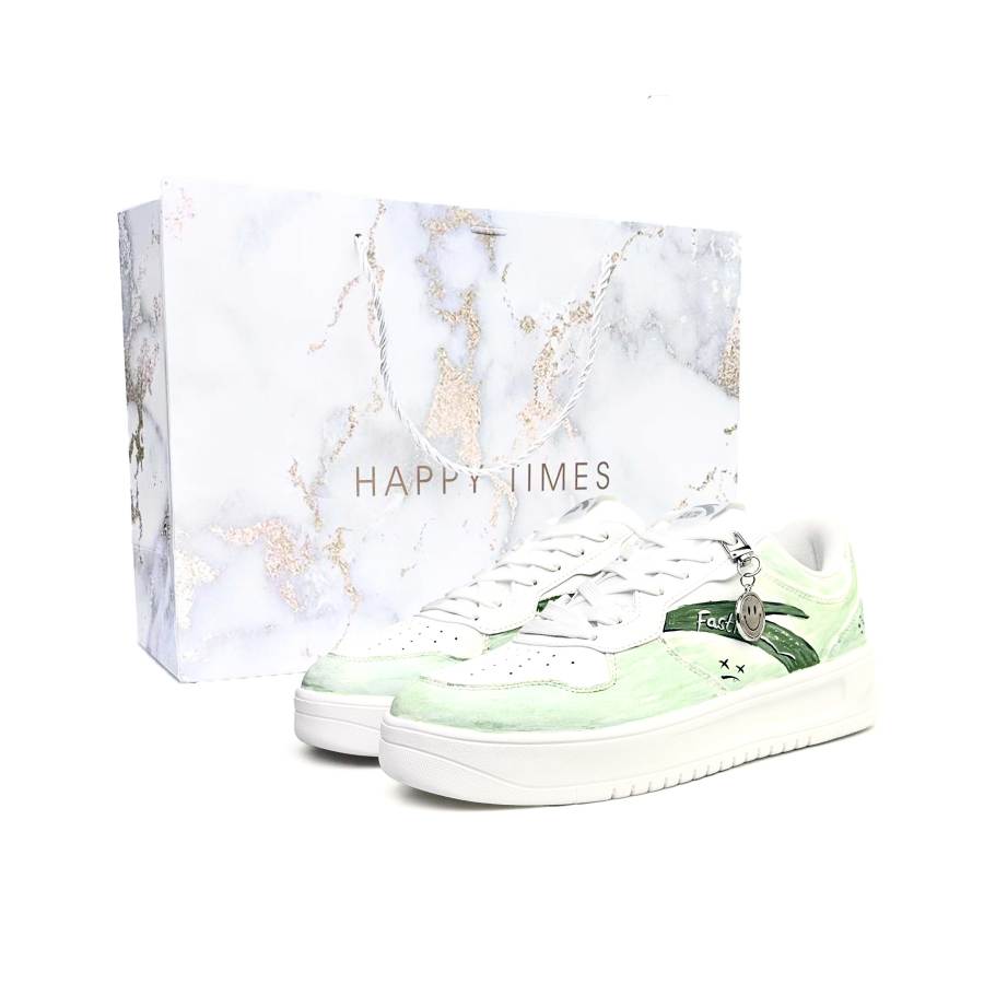 Anta Easy Slip Resistant, Abrasion Resistant, Lightweight Low top Skateboard Shoes Unisex White Green
