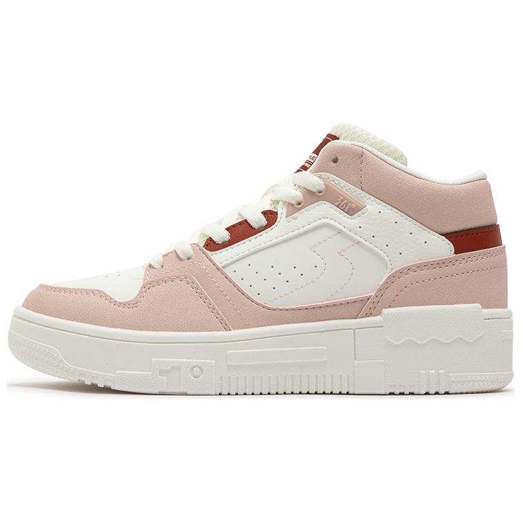 361° Synthetic Leather, TPU Slip Resistant Abrasion Resistant Mid top Skateboard Shoes Women's White Pink