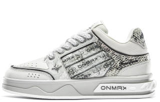ON MAX Low top Skateboard Shoes Unisex Silver White