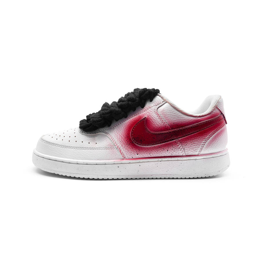 Nike Nike Court Vision White Day Fireworks Abrasion Resistant Abrasion Resistant Low top Skateboard Shoes Unisex Red White