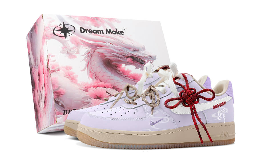 Nike Nike Air Force 1 Slip Resistant Abrasion Resistant Low top Skateboard Shoes Women's Light Lavender