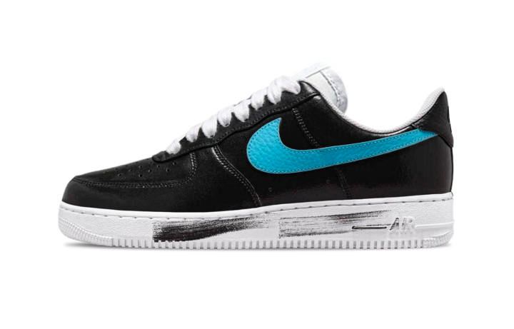 Nike Nike Air Force 1 Blue Black Scratch Card Abrasion Resistant Abrasion Resistant Low top Skateboard Shoes Unisex