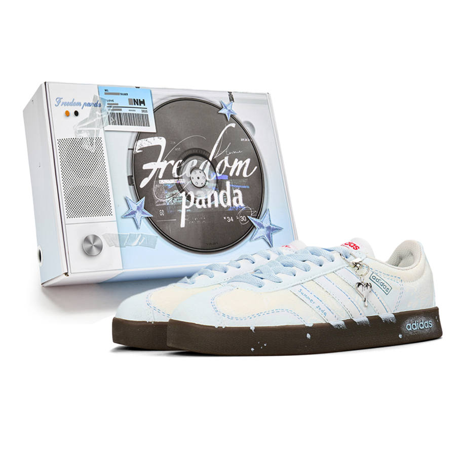 Adidas Neo VL Court Lifestyle Free Panda, Box, Aqua Blue Breathable Low top Skateboard Shoes Unisex