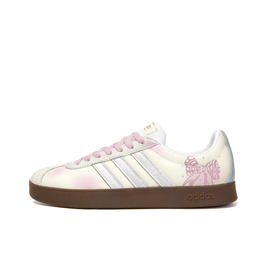 Adidas Neo VL Court 2.0 Bai Ci, Small Flower Leather Abrasion Resistant Low top Skateboard Shoes Unisex Yellow
