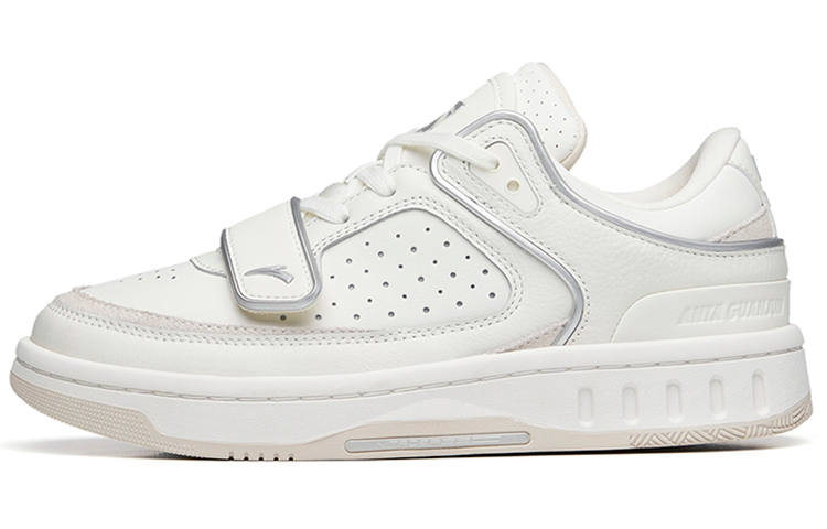 Anta Abrasion Resistant Low top Skateboard Shoes Women's White Silver