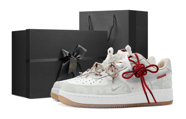 Nike Nike Air Force 1 Slip Resistant Abrasion Resistant Low top Skateboard Shoes Women's Light Gray