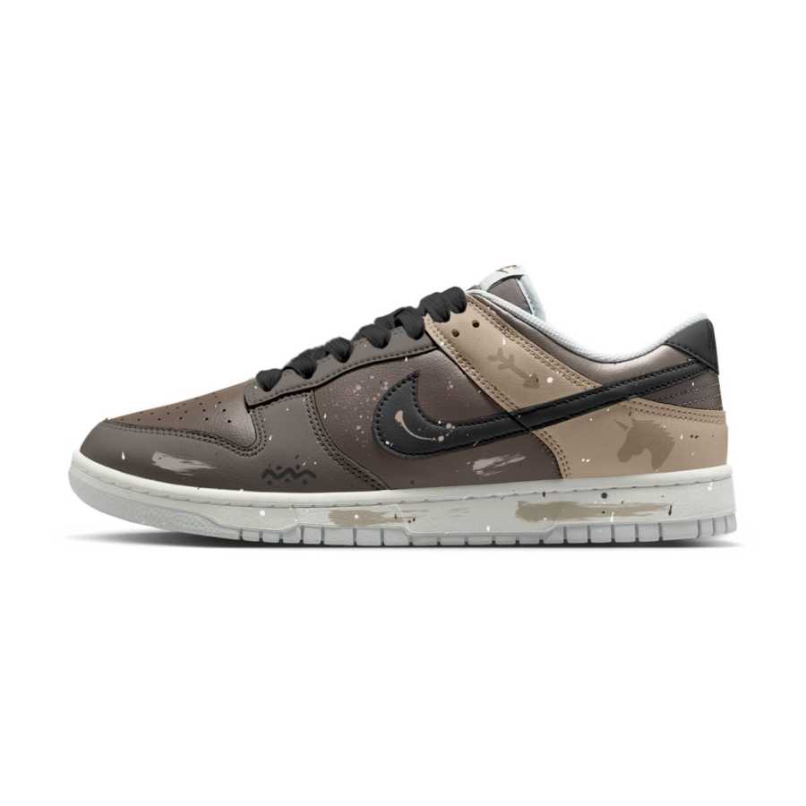 Nike Nike Dunk Abrasion Resistant Low top Skateboard Shoes Unisex Gray Brown
