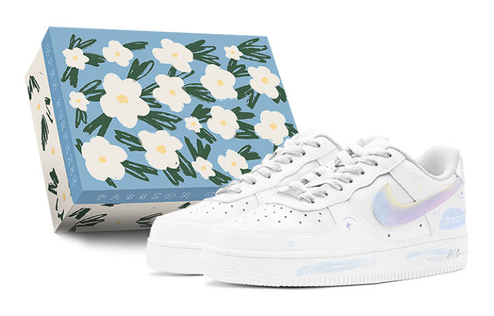 Nike Nike Air Force 1 Slip Resistant Slip Resistant Low top Skateboard Shoes GS Blue White