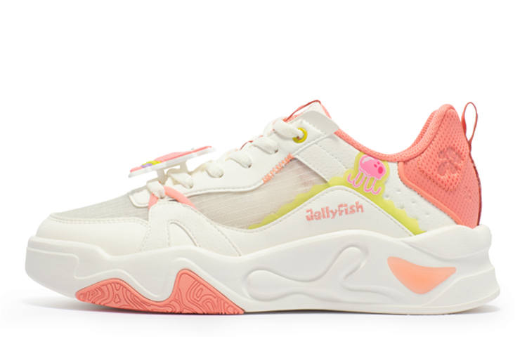 361° Jincheng Patrick Star Abrasion Resistant Breathable Low top Skateboard Shoes Women's White Pink