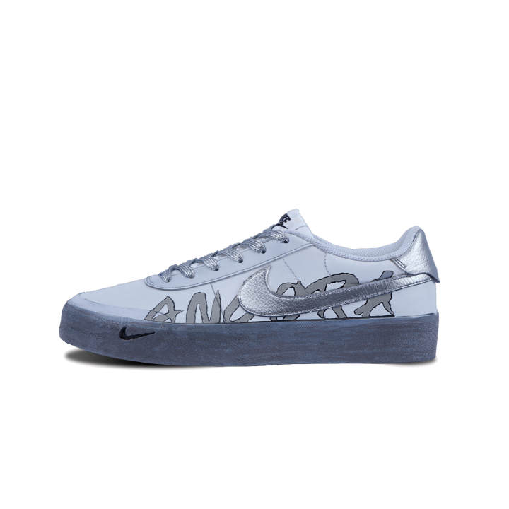 Nike Nike Court Shot Silver Wing Graffiti Abrasion Resistant Low top Skateboard Shoes Men's