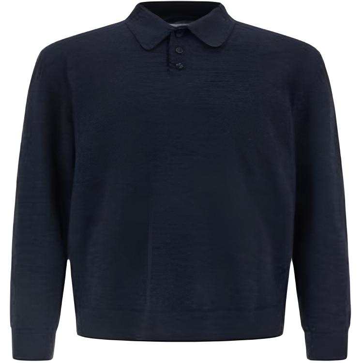 Maison Margiela Straight Hem Knitted Polo Shirt