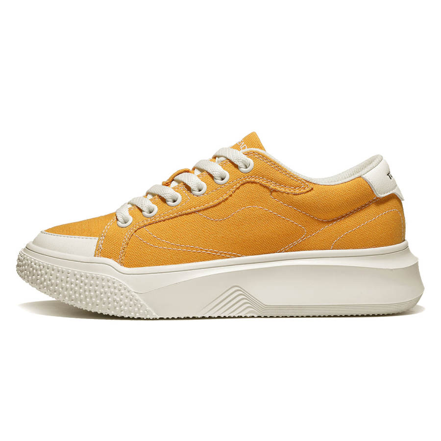 TOREAD Lightweight Anti Slip Low top Skateboard Shoes Women's Bright Yellow/Ivory White