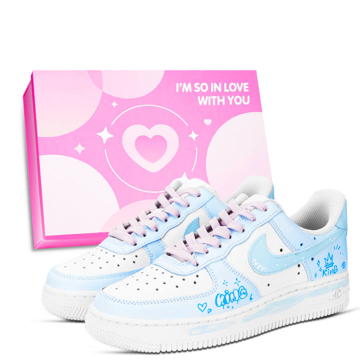 Nike Nike Air Force 1 King Abrasion Resistant Abrasion Resistant Low top Skateboard Shoes Unisex White Blue