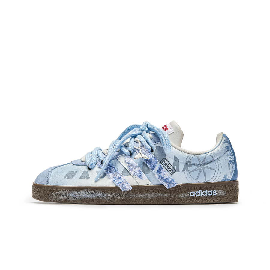 Adidas Neo VL Court Lifestyle Wu Jie, Nautical Explorer Slip Resistant Low top Skateboard Shoes Unisex Blue White
