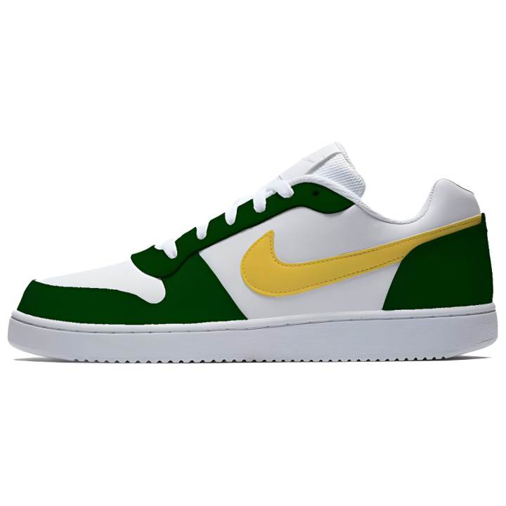 Nike Nike EBERNON Lime Soda Slip Resistant Abrasion Resistant Low top Skateboard Shoes Men's White Black Yellow