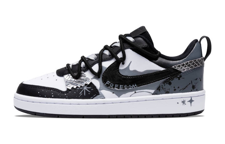 Nike Nike Court Borough Non slip Lightweight Low top Skateboard Shoes Unisex Black Silver