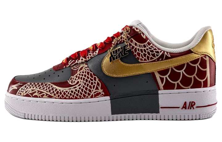 Nike Nike Air Force 1 Coverage Thermal, Slip Resistant, Impact Resistant Low top Skateboard Shoes GS Women's Gold Red