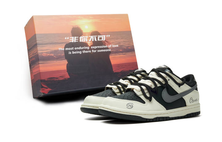 Nike Nike Dunk Abrasion Resistant Low top Skateboard Shoes Unisex Beige Gray Black