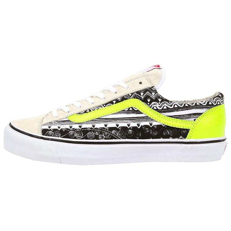 Vans Stussy x Vans Style 36 Abrasion Resistant Low top Skateboard Shoes Men's Black White Yellow