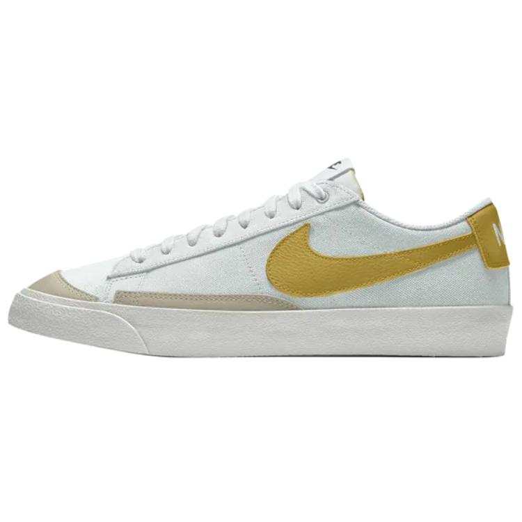 Nike Nike Blazer Low '77 Abrasion Resistant Low top Skateboard Shoes Unisex White Yellow