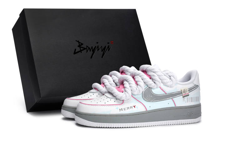 Nike Nike Air Force 1 811 Manufacturing, Winter Season Story Low top Skateboard Shoes Unisex White Blue Gray Pink