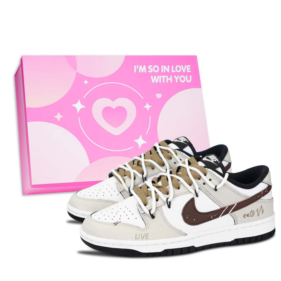 Nike Nike Dunk Black White, American Reporting Pink Shoe Box Abrasion Resistant Abrasion Resistant Low top Skateboard Shoes