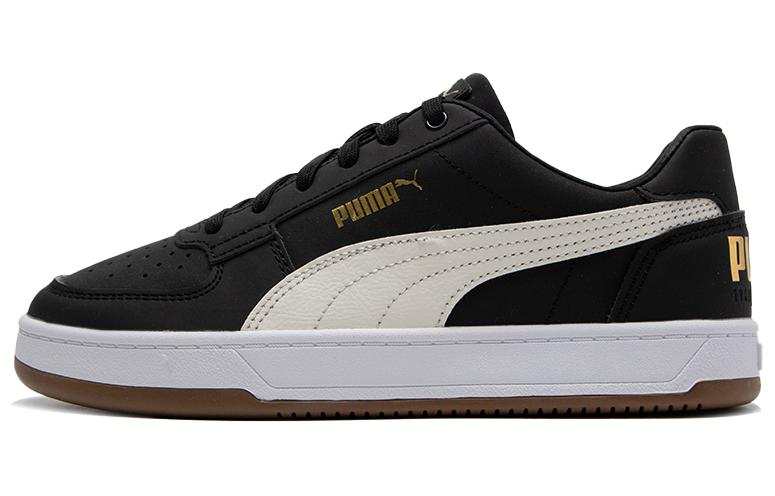PUMA Caven 2.0 75 Years Fabric Breathable Low top Skateboard Shoes Unisex Black Rice Gold
