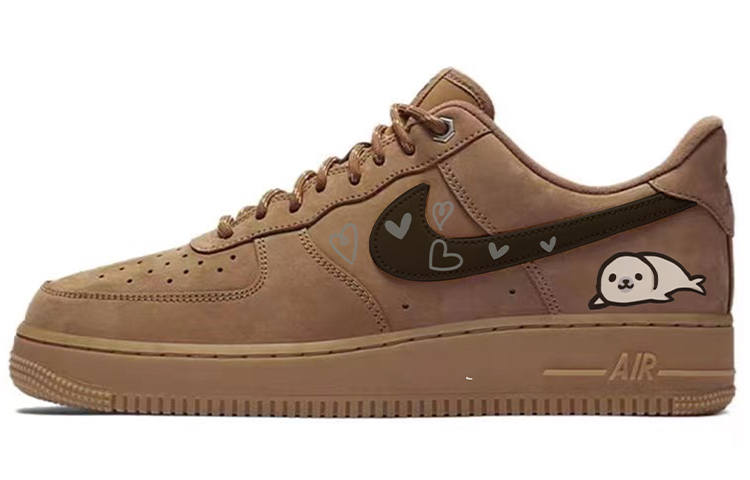 Nike Nike Air Force 1 Love Cute Pet Design, Heart Little Seal Slip Resistant, Abrasion Resistant, Lightweight