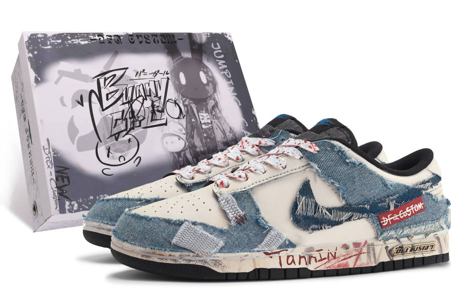 Nike Nike Dunk Da Vinci Custom Box, Denim Huichao Slip Resistant Quick Dry Abrasion Resistant Balance