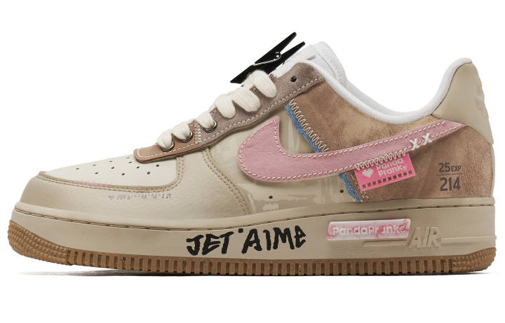 Nike Nike Air Force 1 Panda Prank, Film Love Letter, Silver Gelatin Memory Slip Resistant Abrasion Resistant Low top