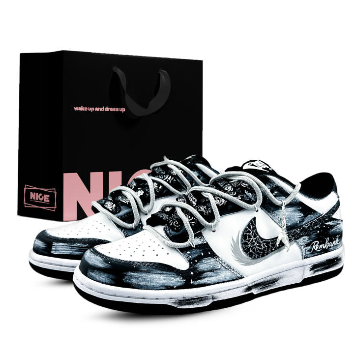 Nike Nike Dunk Abrasion Resistant Low top Skateboard Shoes Unisex Black White