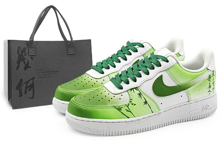 Nike Nike Air Force 1 Abrasion Resistant Low top Skateboard Shoes Unisex White Green