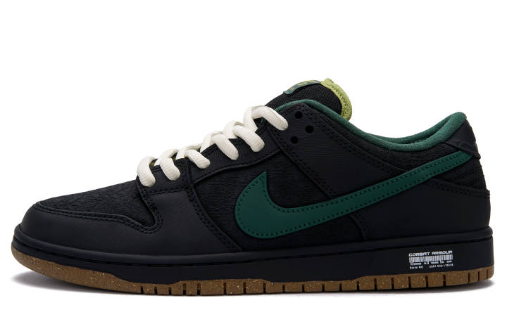 Nike Nike Dunk SB 'Black Magic' Slip Resistant Abrasion Resistant Low top Skateboard Shoes Unisex Black Green