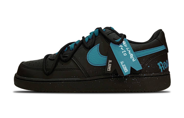 Nike Nike Court Vision Low Slip Resistant Abrasion Resistant Low top Skateboard Shoes Unisex Black Blue