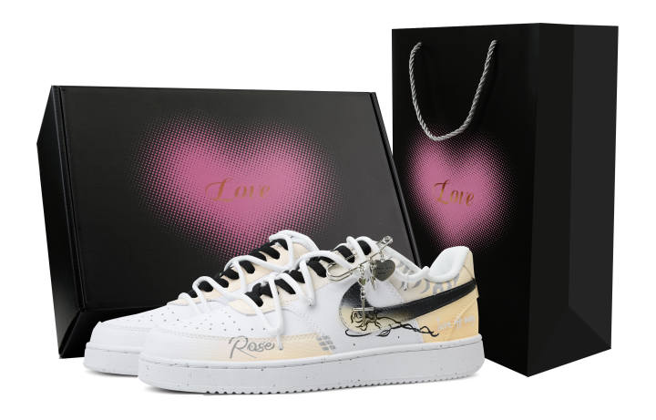 Nike Nike Court Vision 1 Skateboard Shoes Men's Low Top White/Yellow
