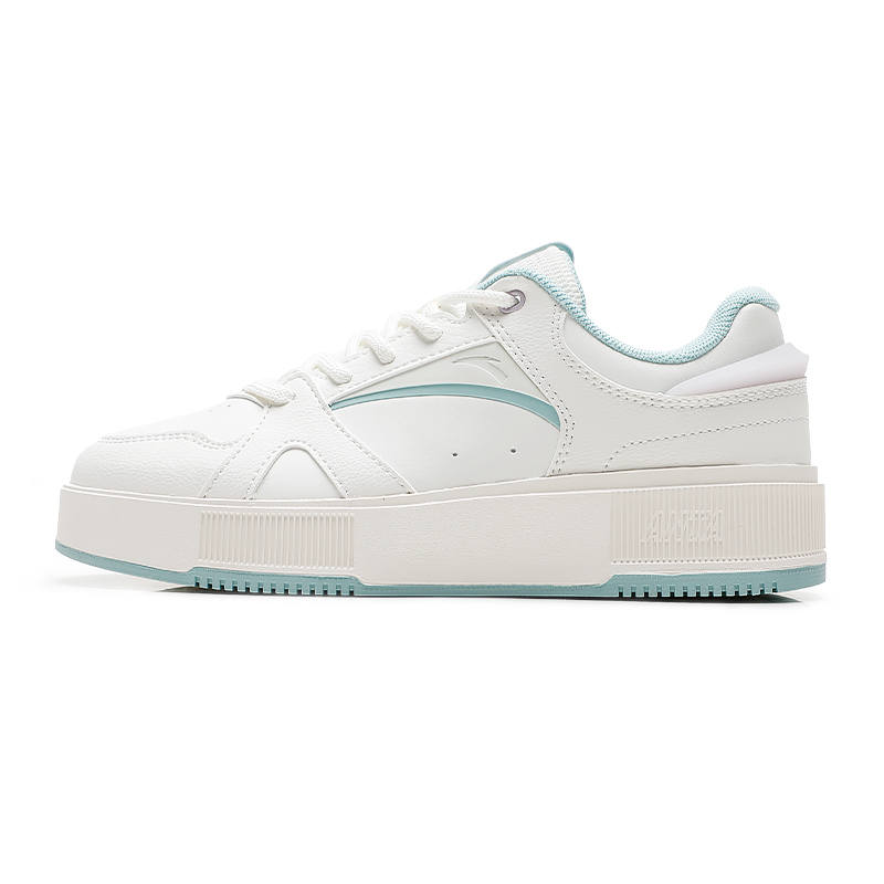 ANTA Life Collection Skateboard Shoes Women's Mid Top Ivory White/Misty Purple/Ice Water Green