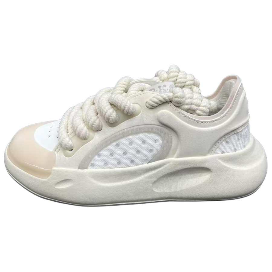 Erke Slip Resistant Abrasion Resistant Slip Resistant Abrasion Resistant Low top Skateboard Shoes Women's White Beige