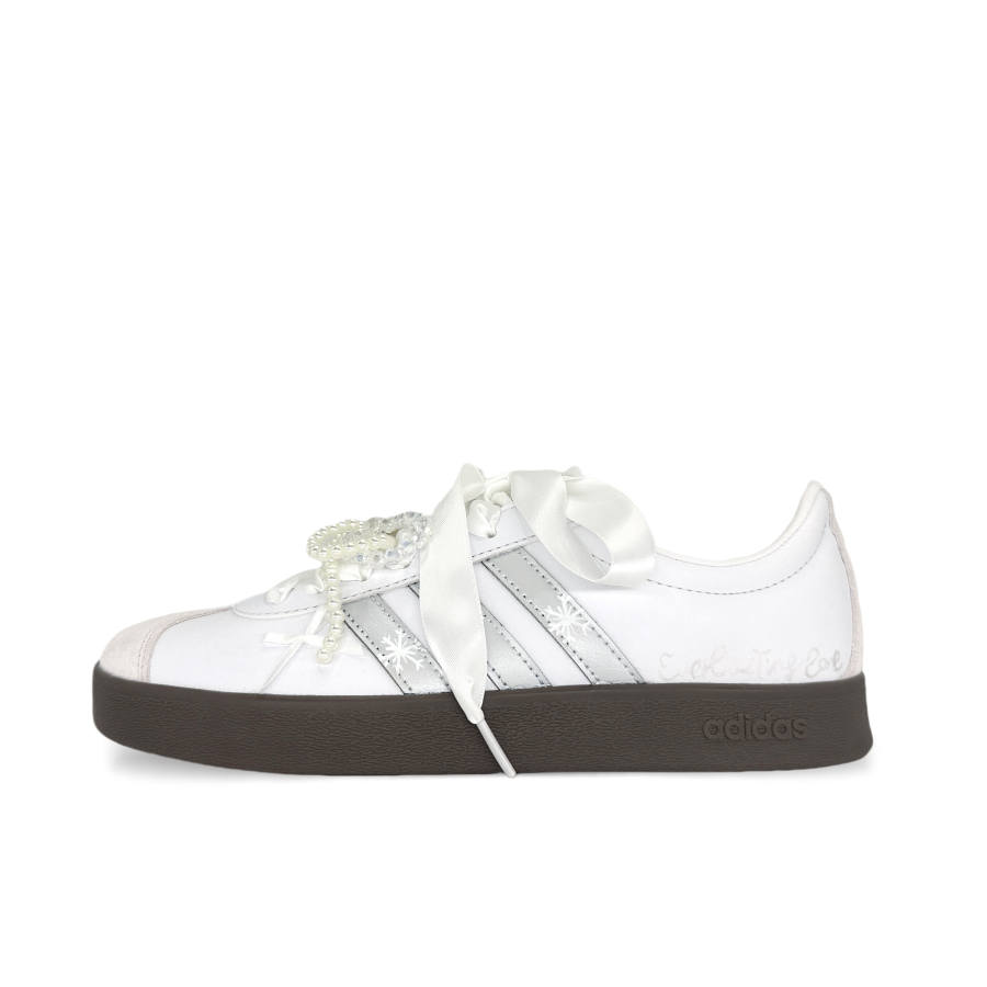Adidas Adidas Vl Court Classic Waltz Abrasion Resistant Low top Skateboard Shoes Women's Silver