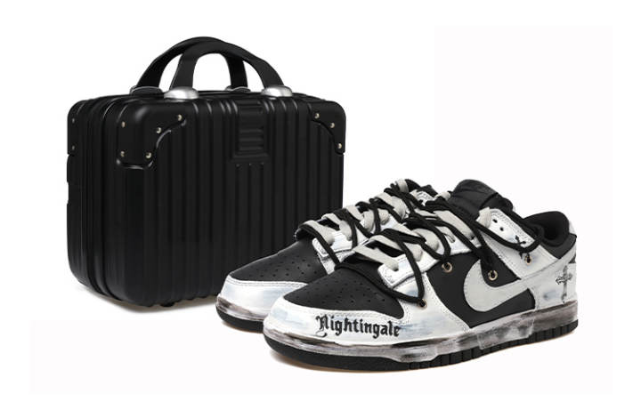 Nike NBA x Nike Dunk Low top Skateboard Shoes GS Black White Silver
