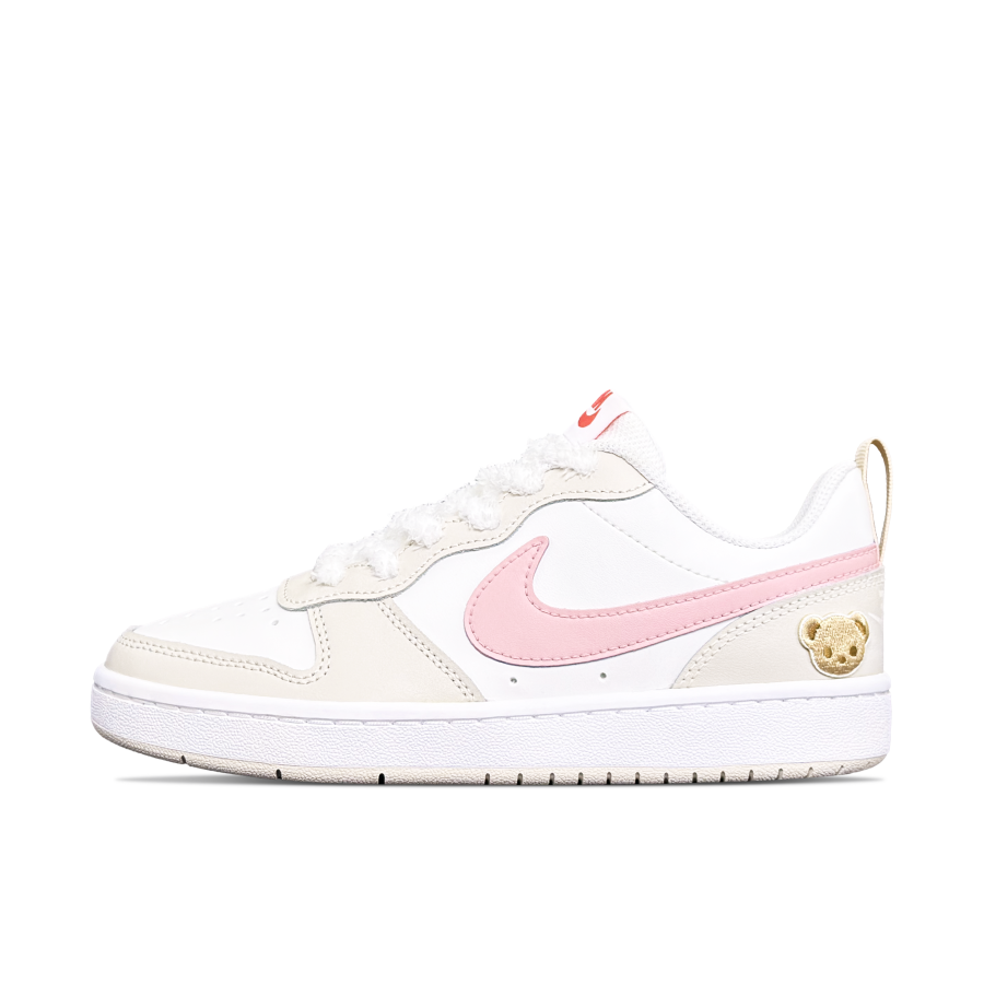 Nike Nike Court Borough Milk Candies Bear Abrasion Resistant Low top Skateboard Shoes Women's Beige White Pink