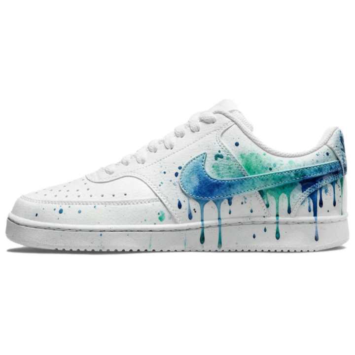 Nike Nike Court Vision 1 Super Body Control Leather Abrasion Resistant Low top Skateboard Shoes Men's Blue White
