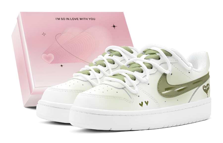 Nike Nike Court Borough Love For Matcha Low top Skateboard Shoes Women's Green White